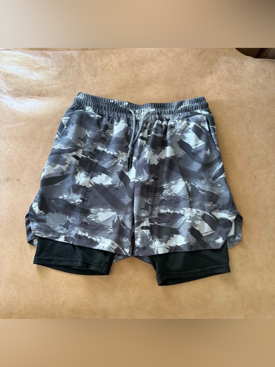 Other - Men’s Gray/Black 2-in-1 Athletic Shorts Compression Liner Pockets Size L
